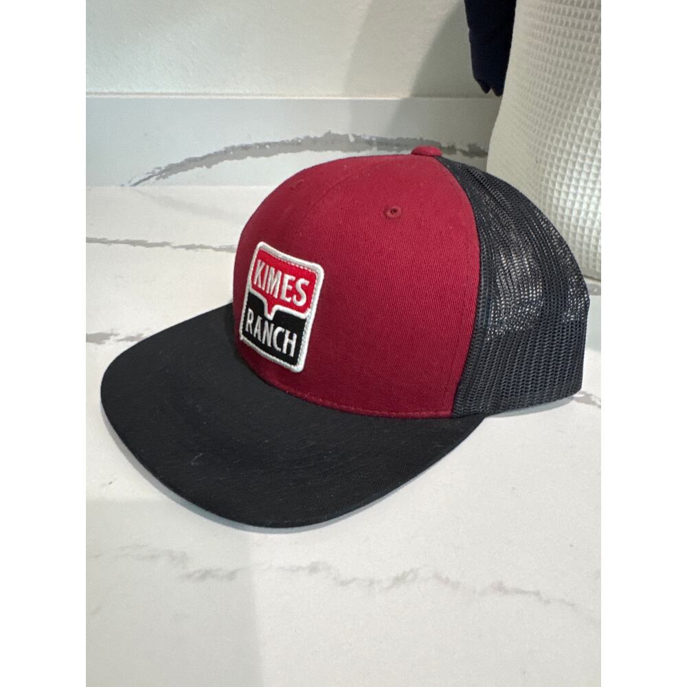 Kimes Ranch Adjustable Hat Snap Back Red Black - Picture 2 of 4